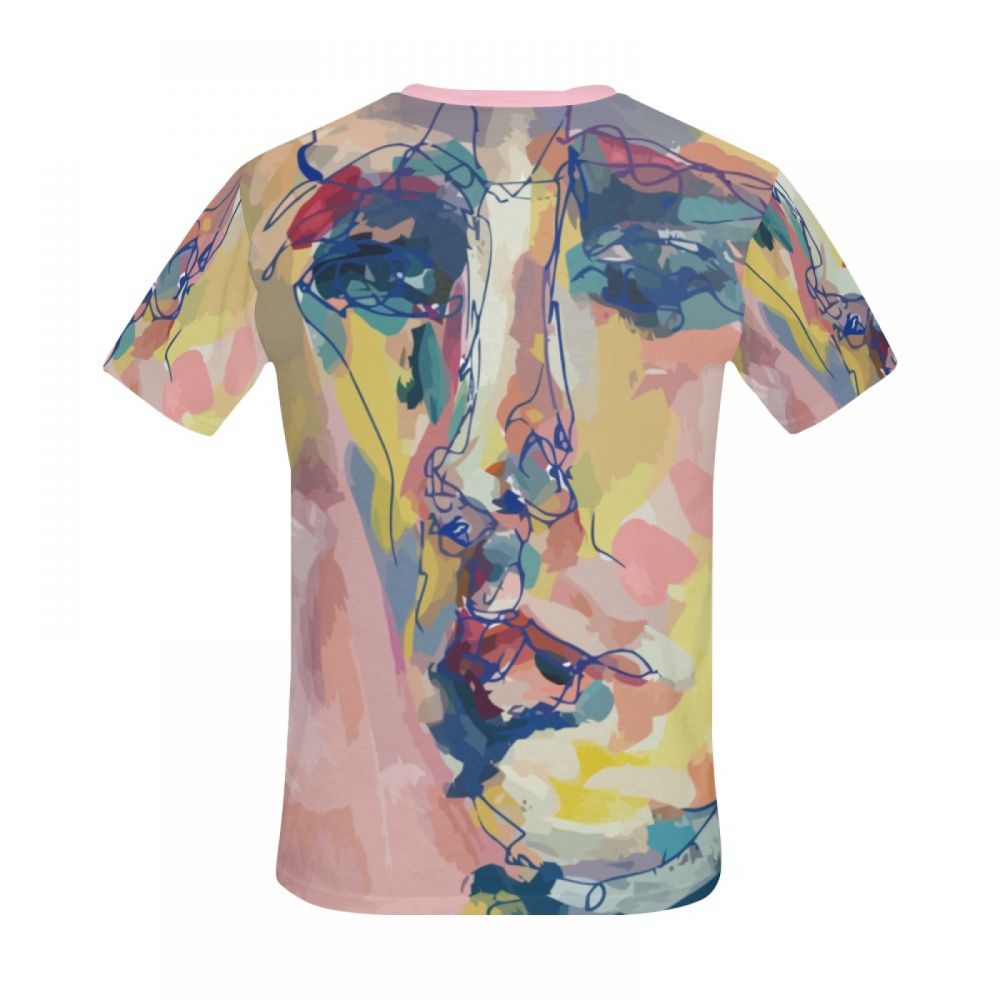 Camiseta Corta Argentina Arte Digital Mujer Rosa Hombre