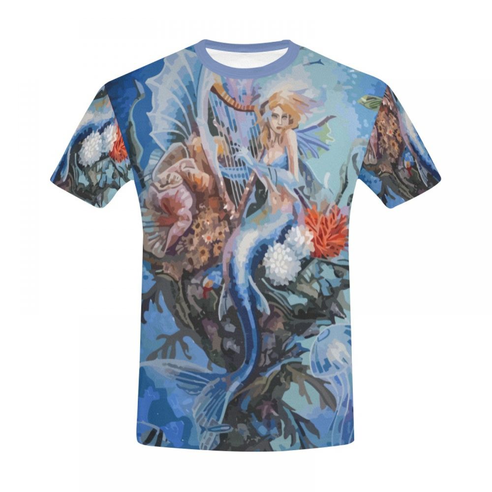 Camiseta Corta Argentina Canción De Cuna De Sirena De Arte Digital Hombre