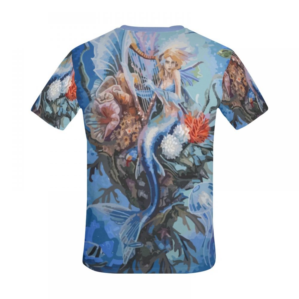 Camiseta Corta Argentina Canción De Cuna De Sirena De Arte Digital Hombre