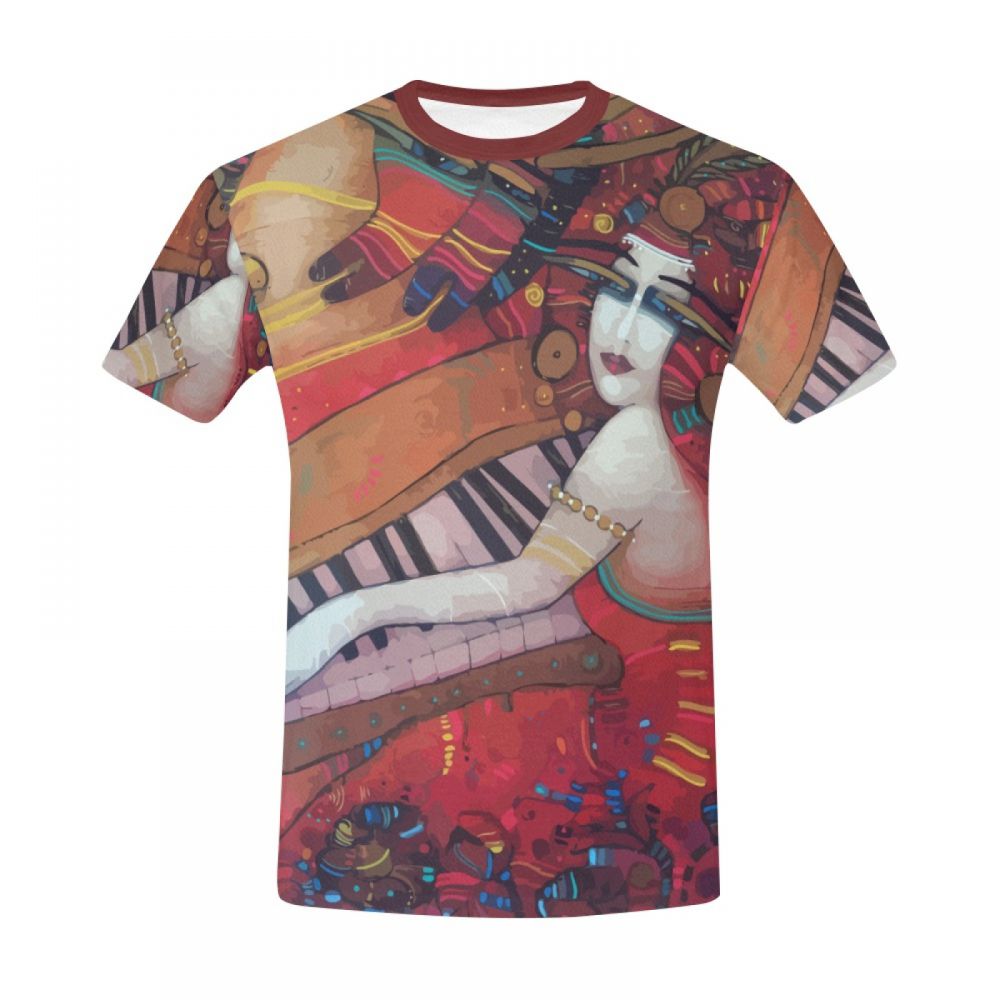 Camiseta Corta Argentina Arte Rouge Chica Piano Hombre