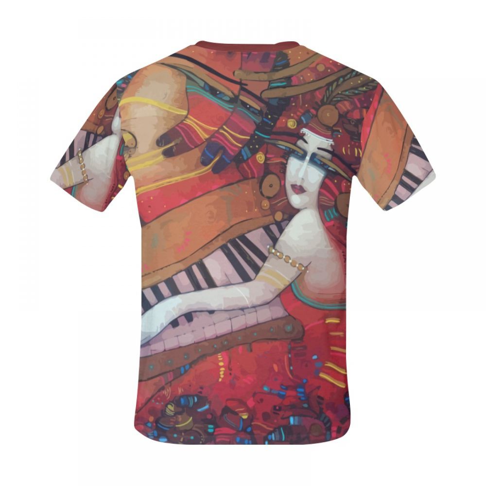 Camiseta Corta Argentina Arte Rouge Chica Piano Hombre