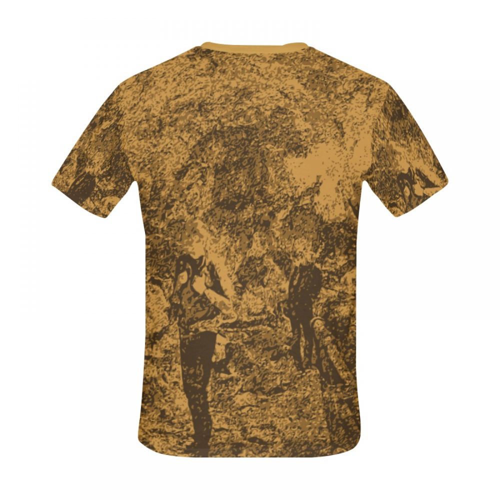 Camiseta Corta Argentina Arte Digital Marrón Hombres Hombre