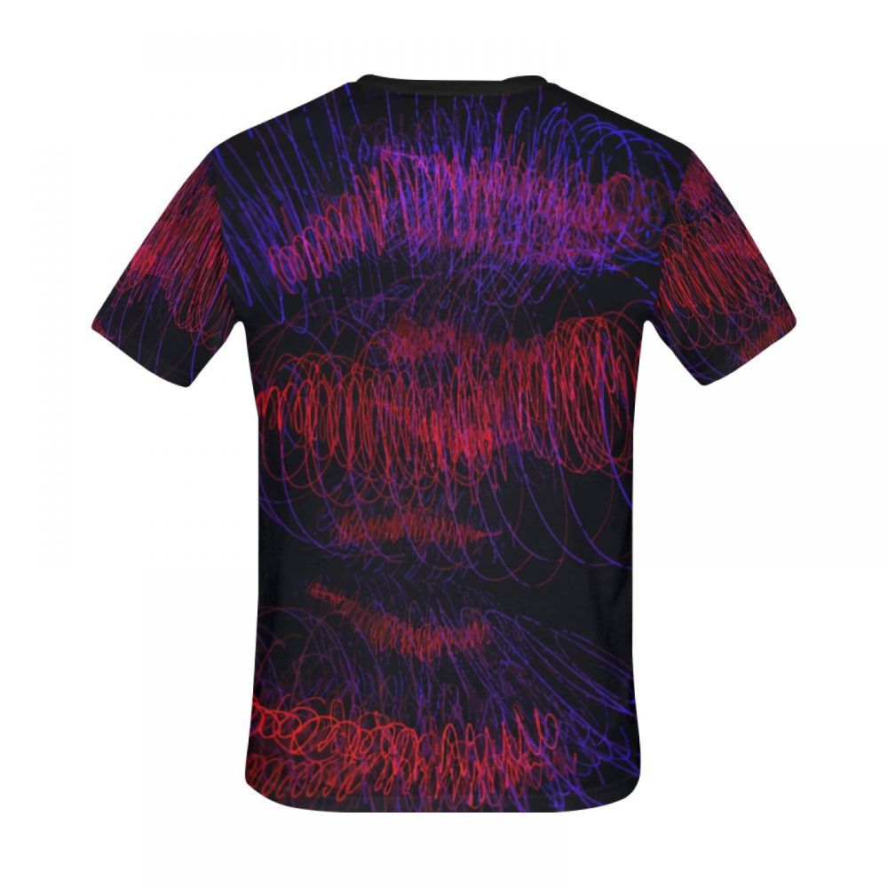 Camiseta Corta Argentina Ondas De Sonido De Arte Rojo Hombre