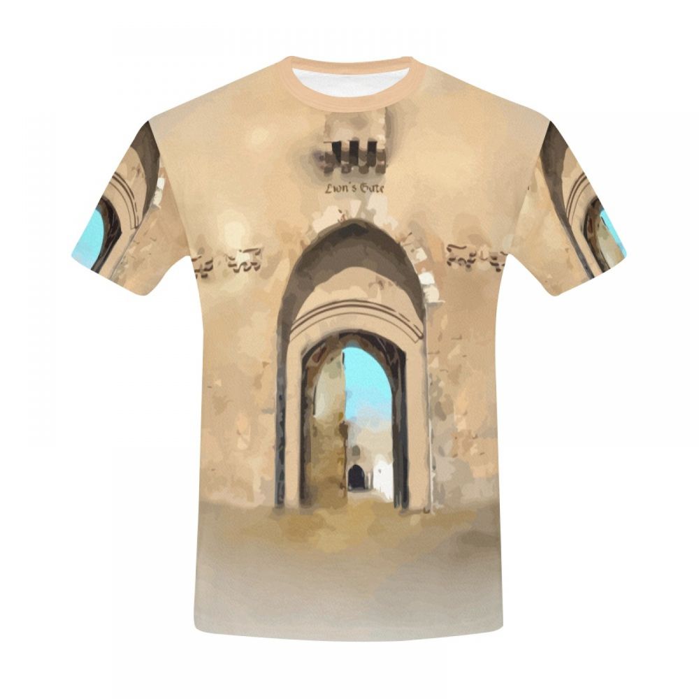 Camiseta Corta Argentina Arte Ciudad Vieja De Jerusalén Hombre