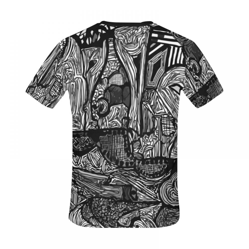 Camiseta Corta Argentina Arte Blanco Y Negro Mundo Hombre