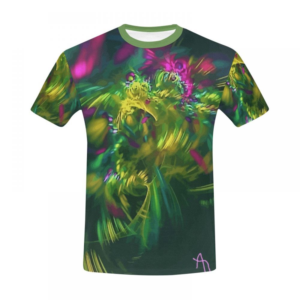 Camiseta Corta Argentina Flor De Arte Abstracto Hombre