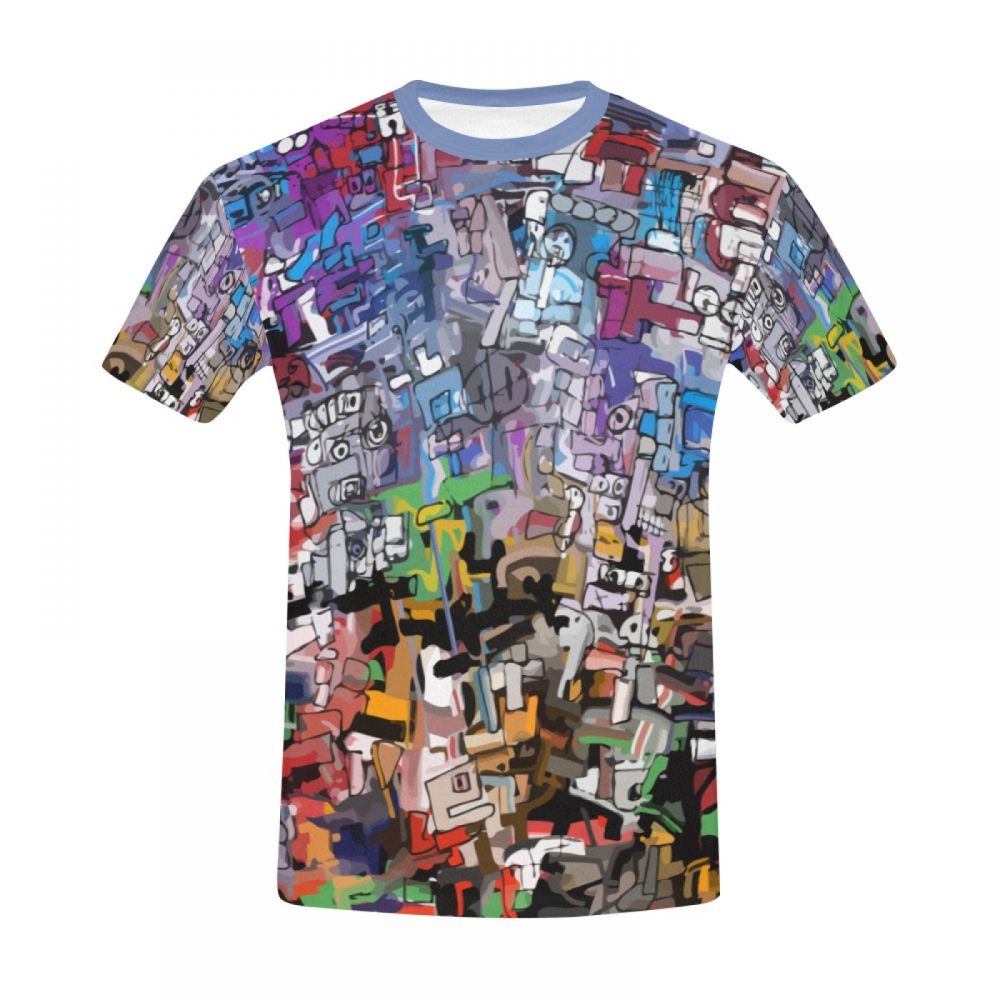 Camiseta Corta Argentina Arte Abstracto Colorido Hombre