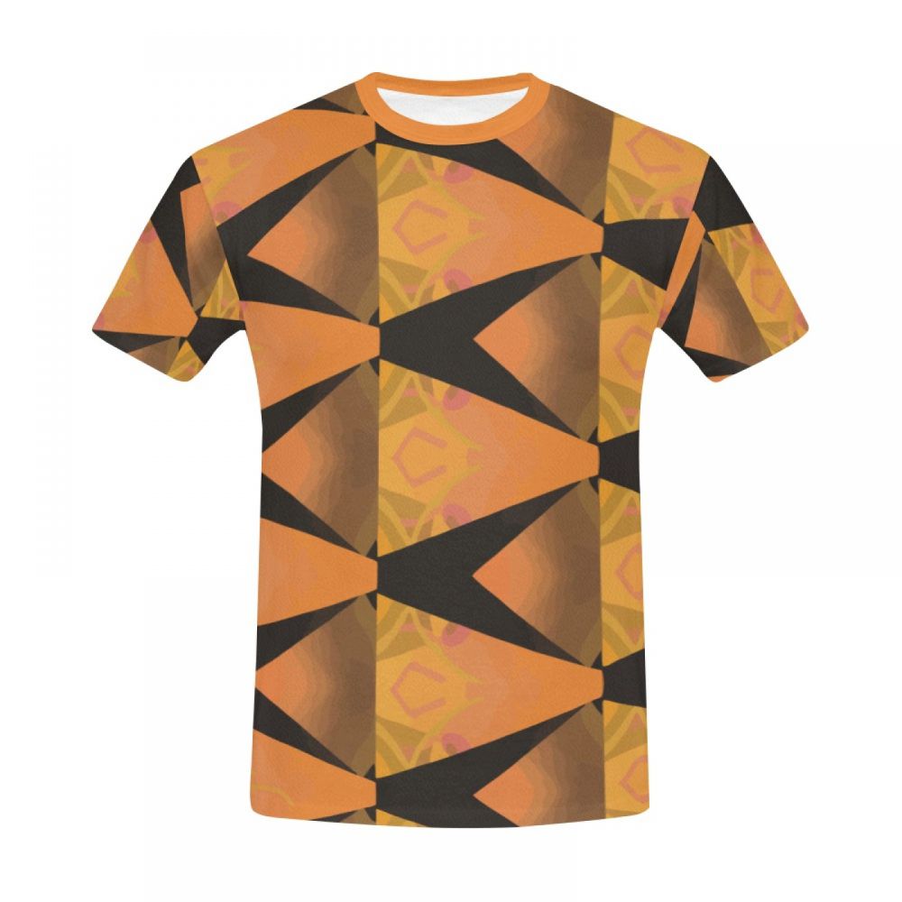 Camiseta Corta Argentina Arte Abstracto Naranja Hombre