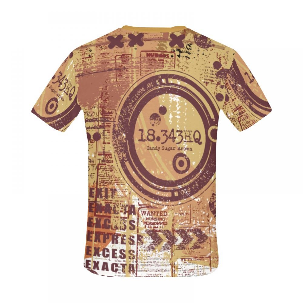 Camiseta Corta Argentina Arte Conceptual Caramelo Azúcar Marrón Hombre