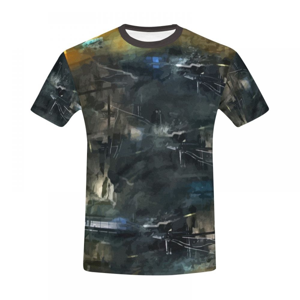 Camiseta Corta Argentina Abstracción Negro Y Oscuro Hombre