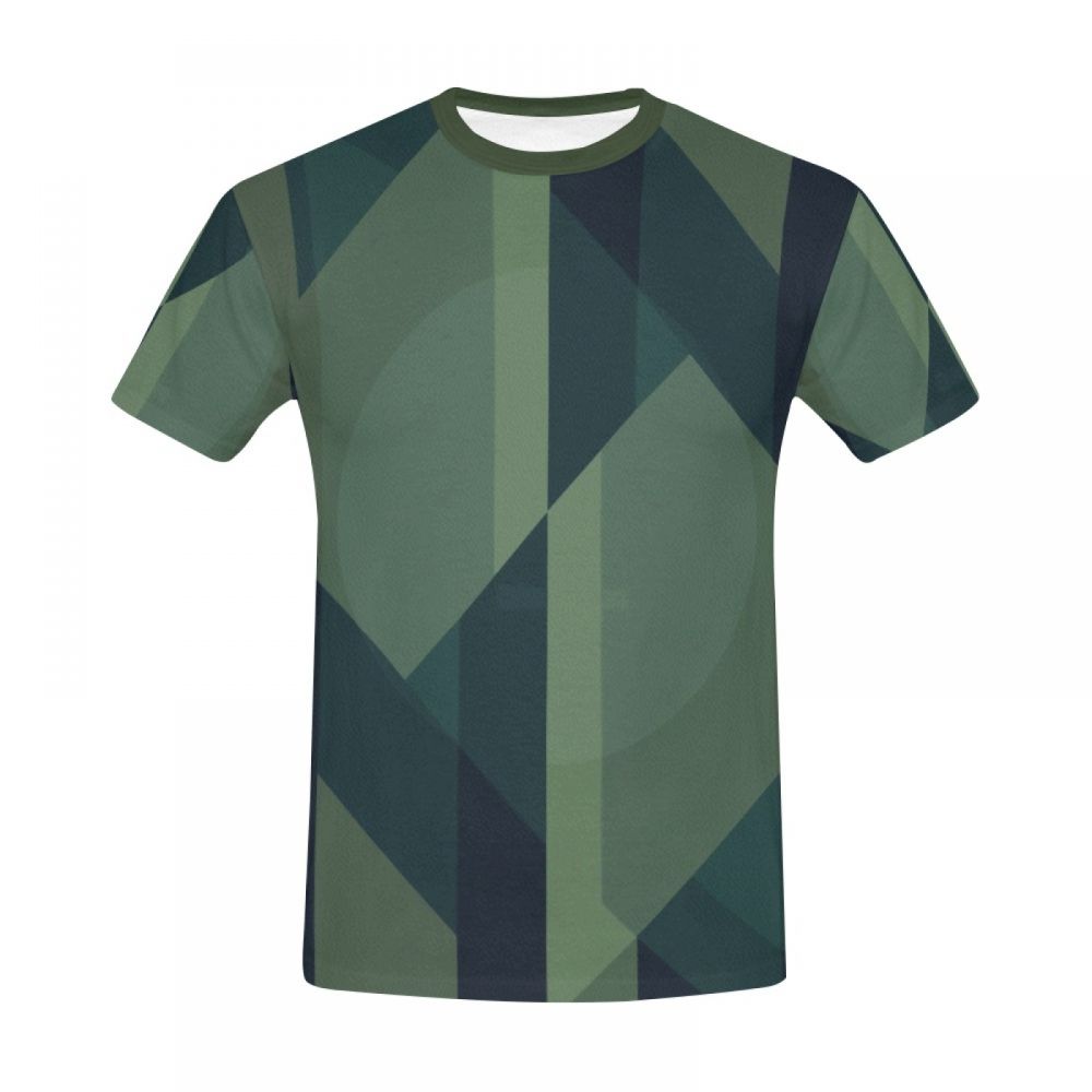 Camiseta Corta Argentina Arte Geométrico Líneas Verdes Hombre