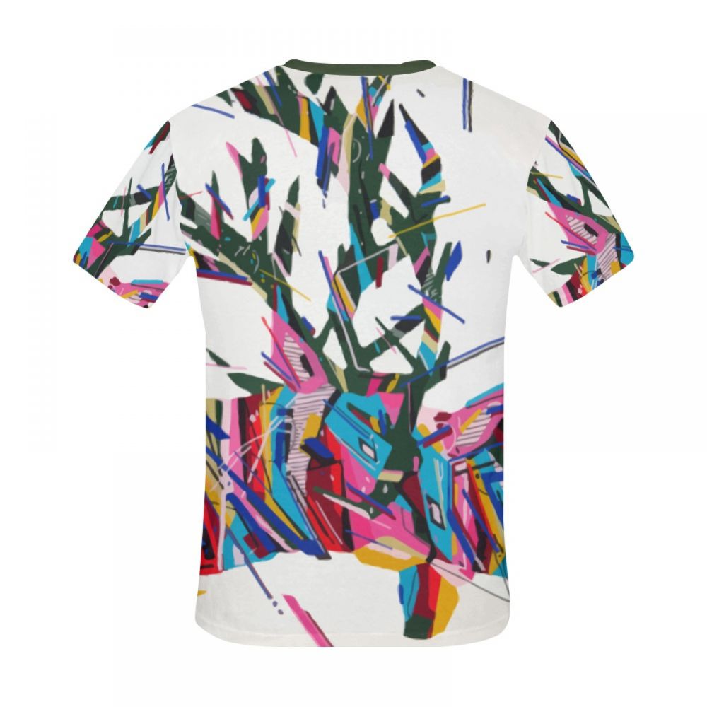 Camiseta Corta Argentina Cerfs De Arte Animal Geométrico Hombre