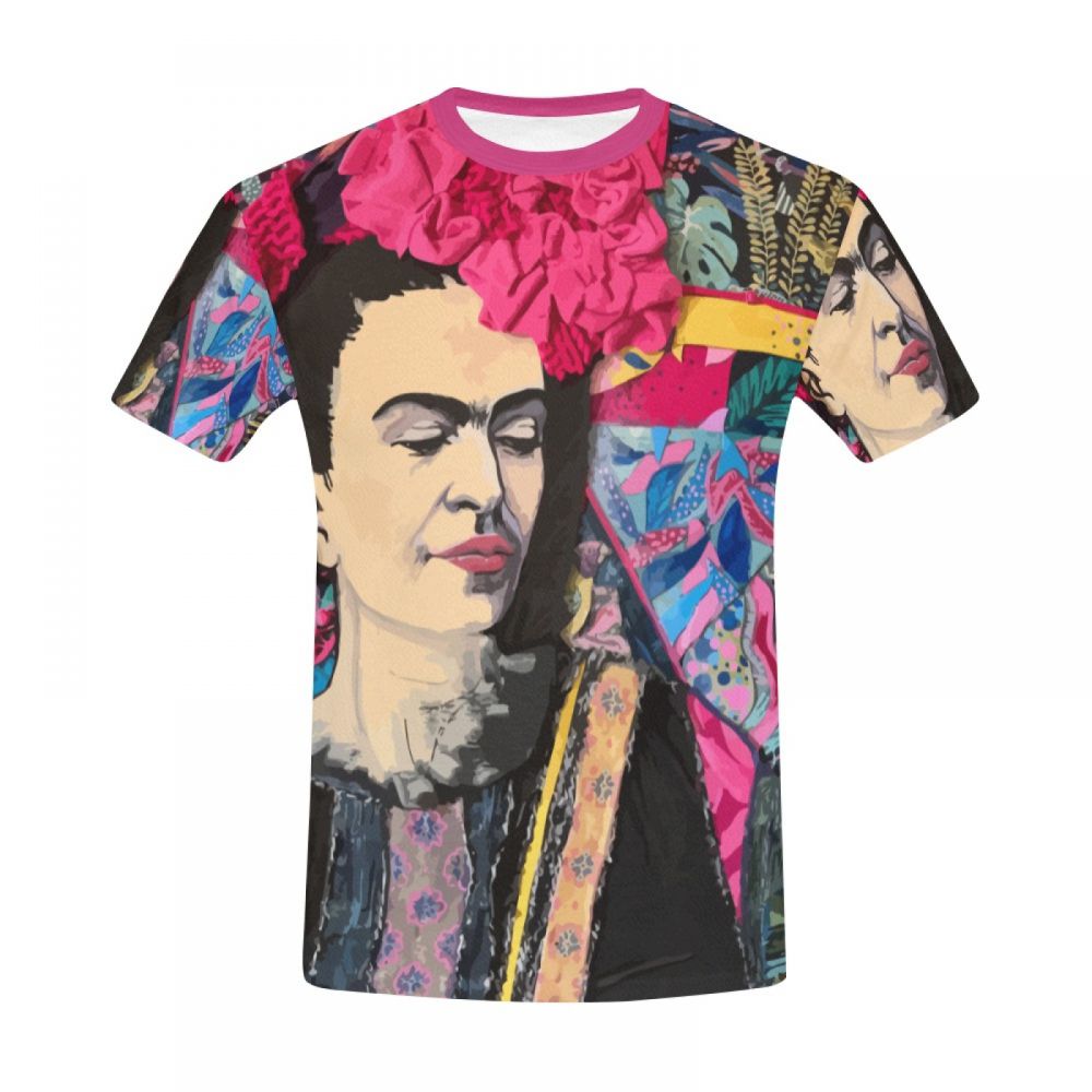 Camiseta Corta Argentina Arte De Personajes Frida Kahlo Hombre