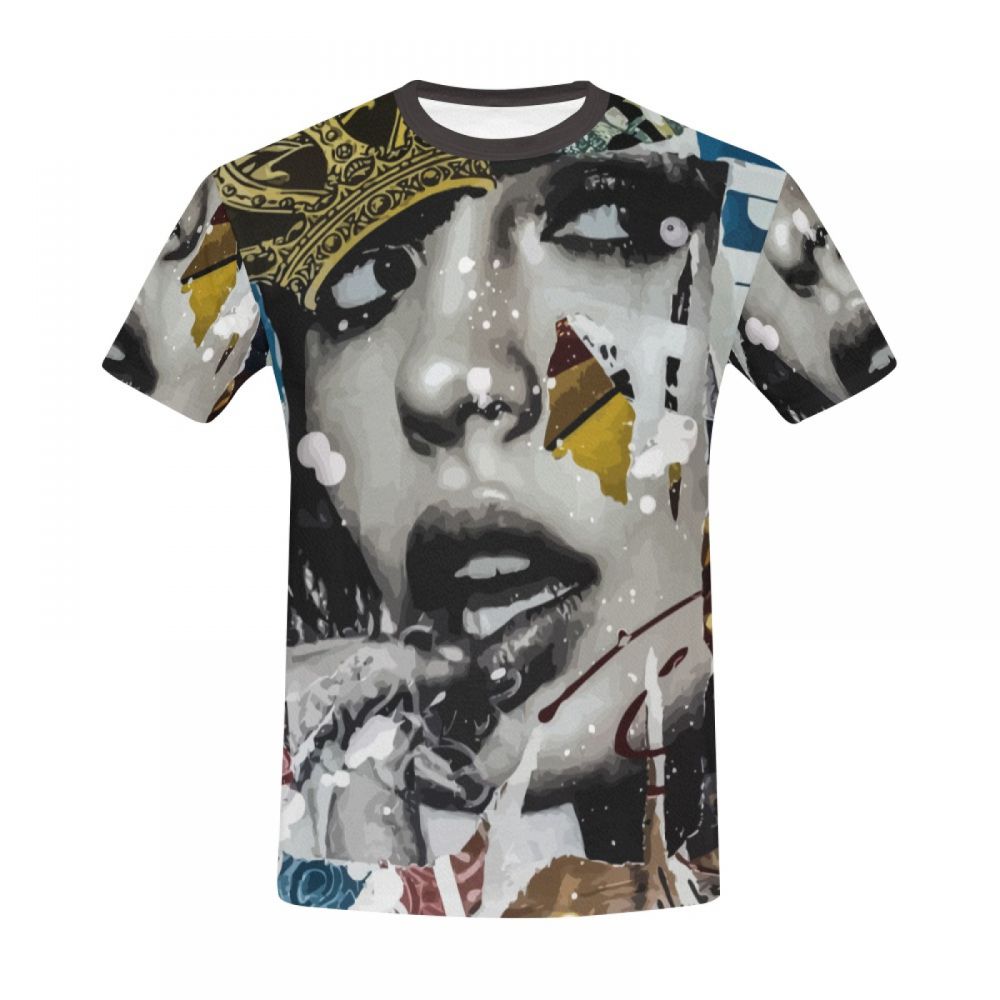 Camiseta Corta Argentina Arte Graffiti Glamour Reina Hombre