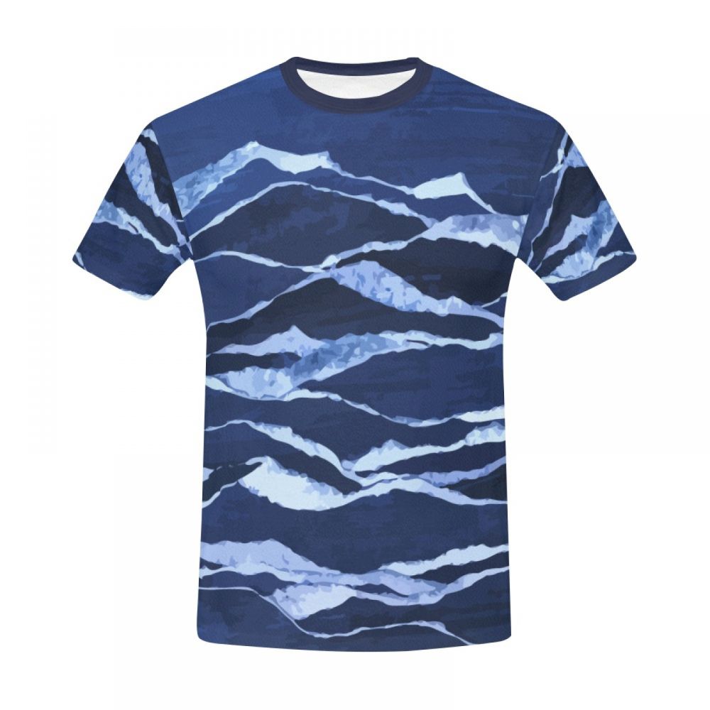 Camiseta Corta Argentina Pico De Montaña De Arte Abstracto Hombre