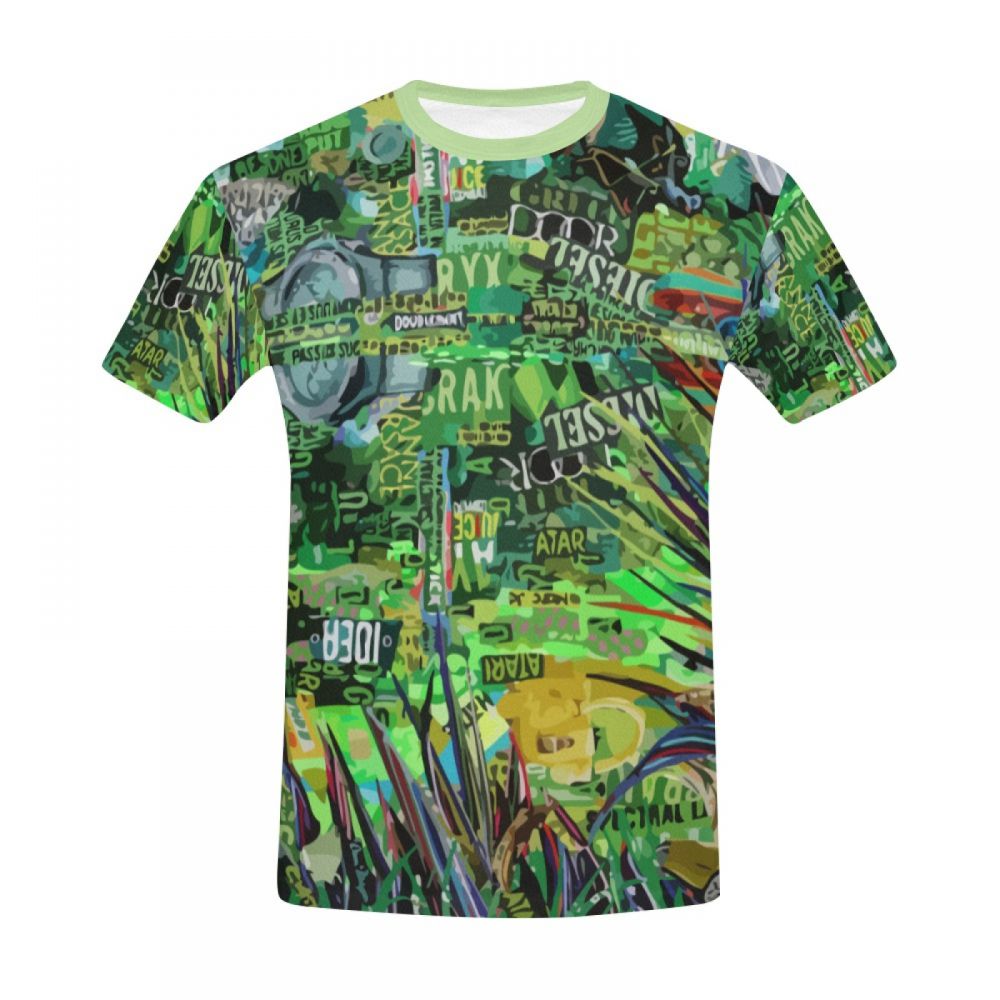 Camiseta Corta Argentina Estanque Encantado Del Arte Del Paisaje Hombre