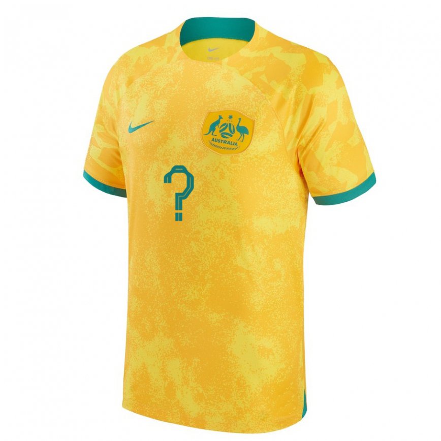 Niño Camiseta Australia Su Nombre #0 Dorado 1ª Equipación 22-24 Argentina