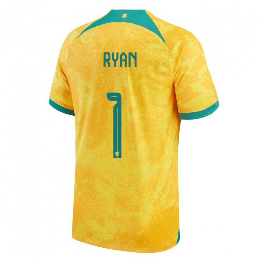 Niño Camiseta Australia Mathew Ryan #1 Dorado 1ª Equipación 22-24 Argentina