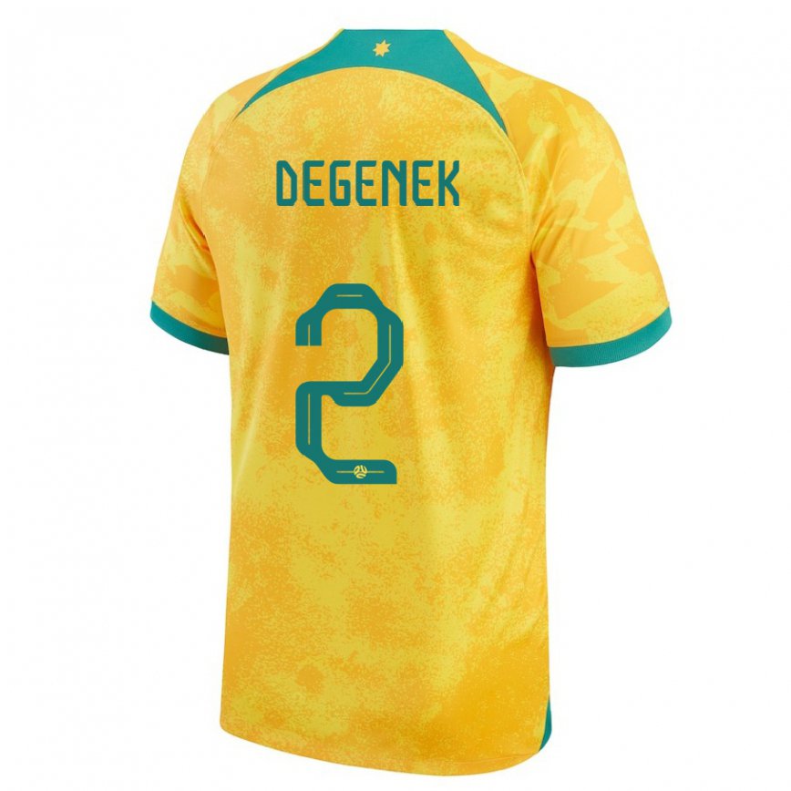 Niño Camiseta Australia Milos Degenek #2 Dorado 1ª Equipación 22-24 Argentina