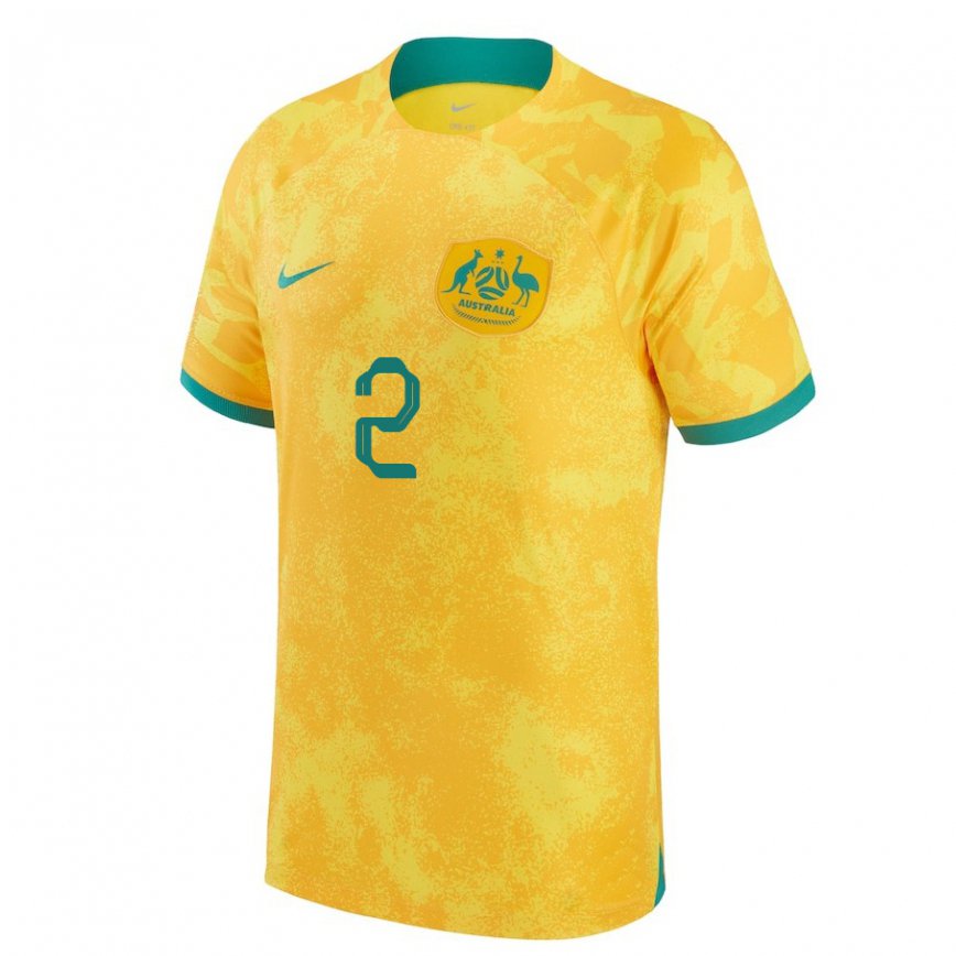 Niño Camiseta Australia Milos Degenek #2 Dorado 1ª Equipación 22-24 Argentina