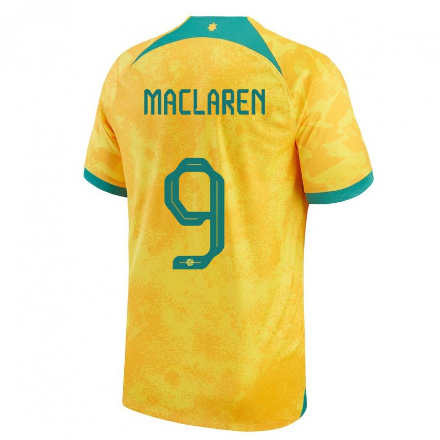 Niño Camiseta Australia Jamie Maclaren #9 Dorado 1ª Equipación 22-24 Argentina