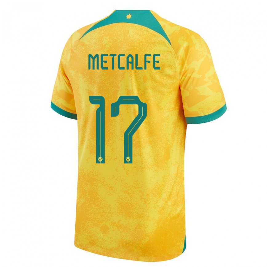 Niño Camiseta Australia Connor Metcalfe #17 Dorado 1ª Equipación 22-24 Argentina