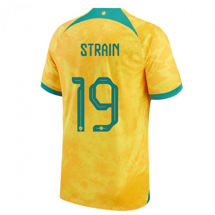 Niño Camiseta Australia Ryan Strain #19 Dorado 1ª Equipación 22-24 Argentina