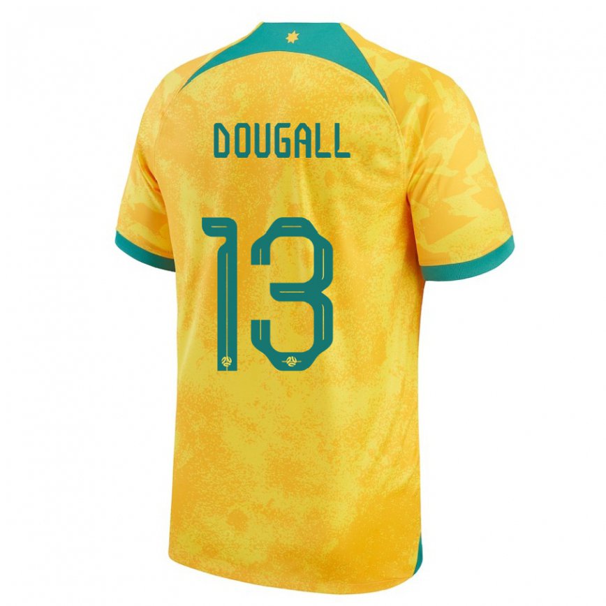 Niño Camiseta Australia Kenny Dougall #13 Dorado 1ª Equipación 22-24 Argentina