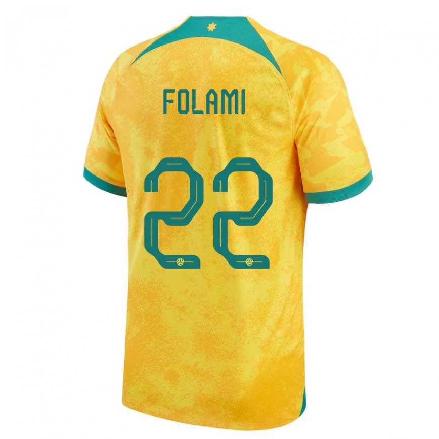 Niño Camiseta Australia Ben Folami #22 Dorado 1ª Equipación 22-24 Argentina