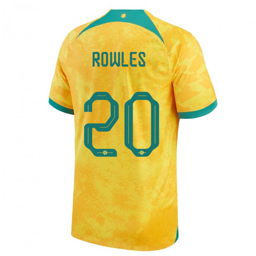 Niño Camiseta Australia Kye Rowles #20 Dorado 1ª Equipación 22-24 Argentina