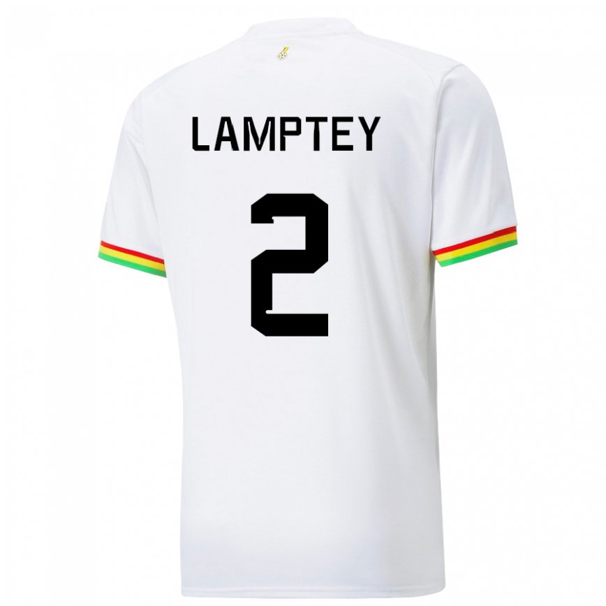 Niño Camiseta Ghana Tariq Lamptey #2 Blanco 1ª Equipación 22-24 Argentina