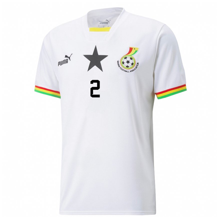 Niño Camiseta Ghana Tariq Lamptey #2 Blanco 1ª Equipación 22-24 Argentina