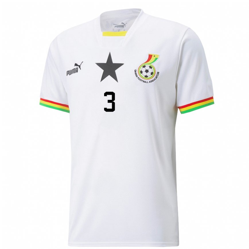 Niño Camiseta Ghana Denis Odoi #3 Blanco 1ª Equipación 22-24 Argentina