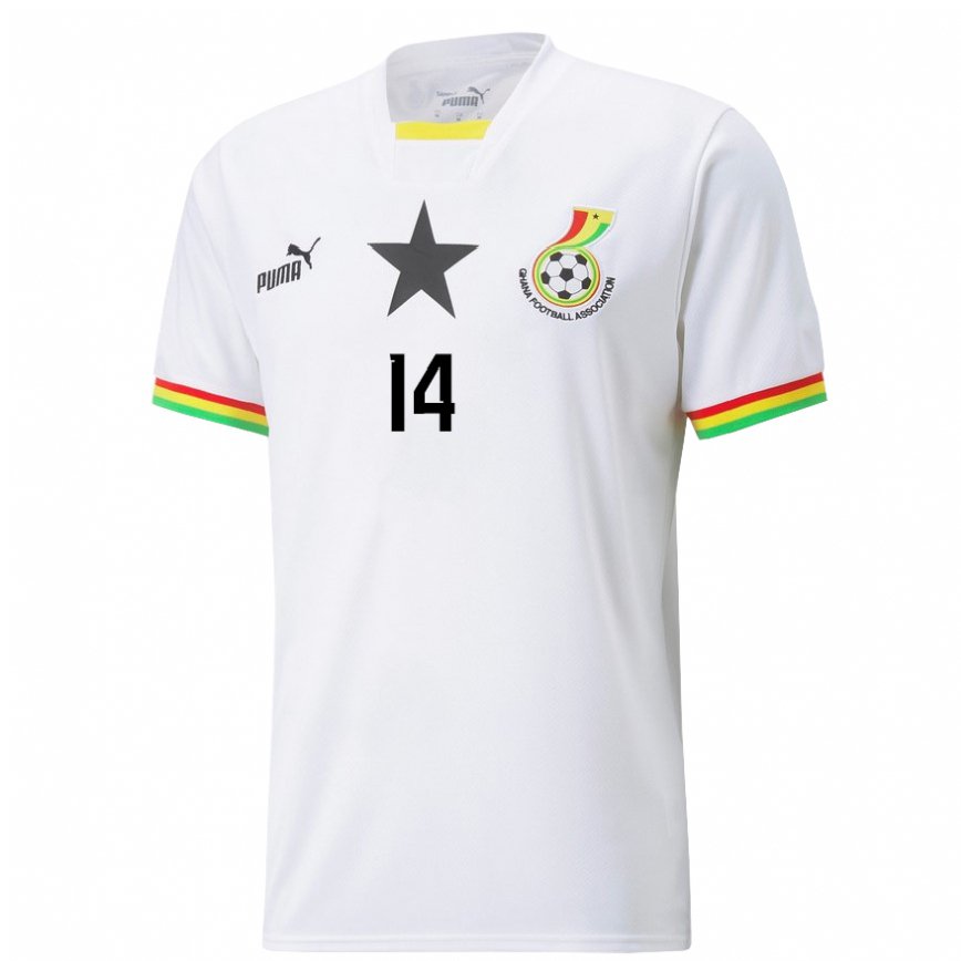 Niño Camiseta Ghana Gideon Mensah #14 Blanco 1ª Equipación 22-24 Argentina