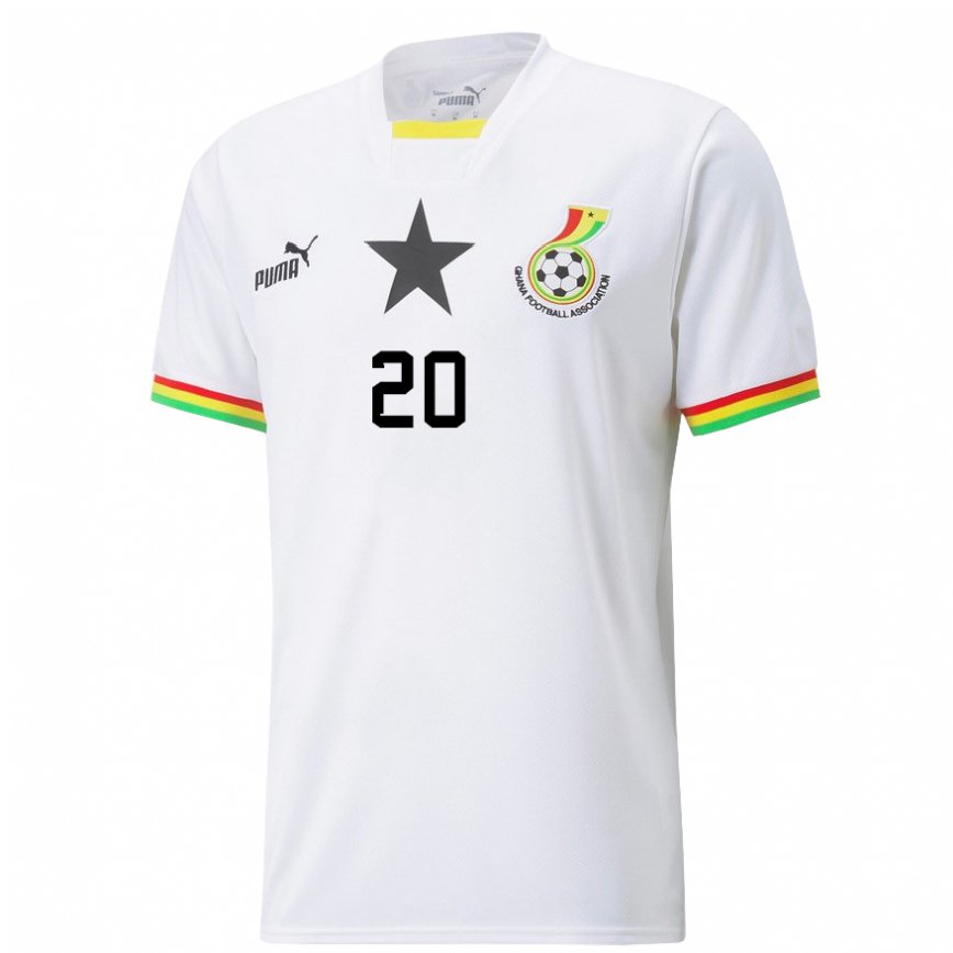 Niño Camiseta Ghana Mohammed Kudus #20 Blanco 1ª Equipación 22-24 Argentina