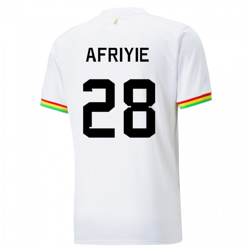 Niño Camiseta Ghana Daniel Afriyie #28 Blanco 1ª Equipación 22-24 Argentina