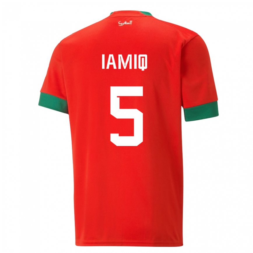 Niño Camiseta Marruecos Jawad Iamiq #5 Rojo 1ª Equipación 22-24 Argentina