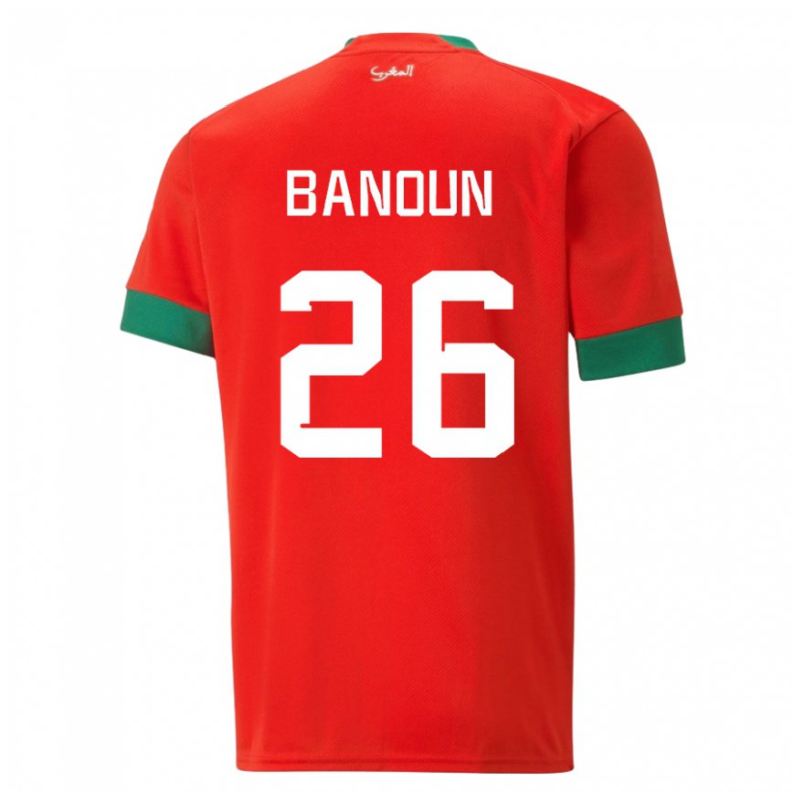 Niño Camiseta Marruecos Badr Banoun #26 Rojo 1ª Equipación 22-24 Argentina