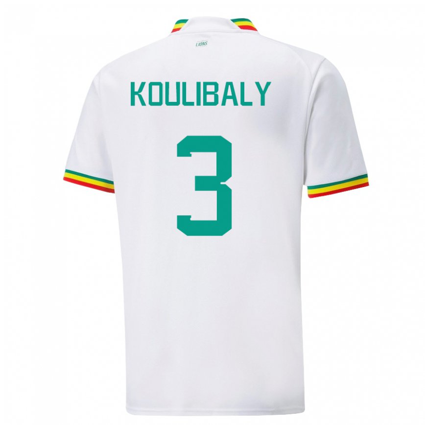 Niño Camiseta Senegal Kalidou Koulibaly #3 Blanco 1ª Equipación 22-24 Argentina