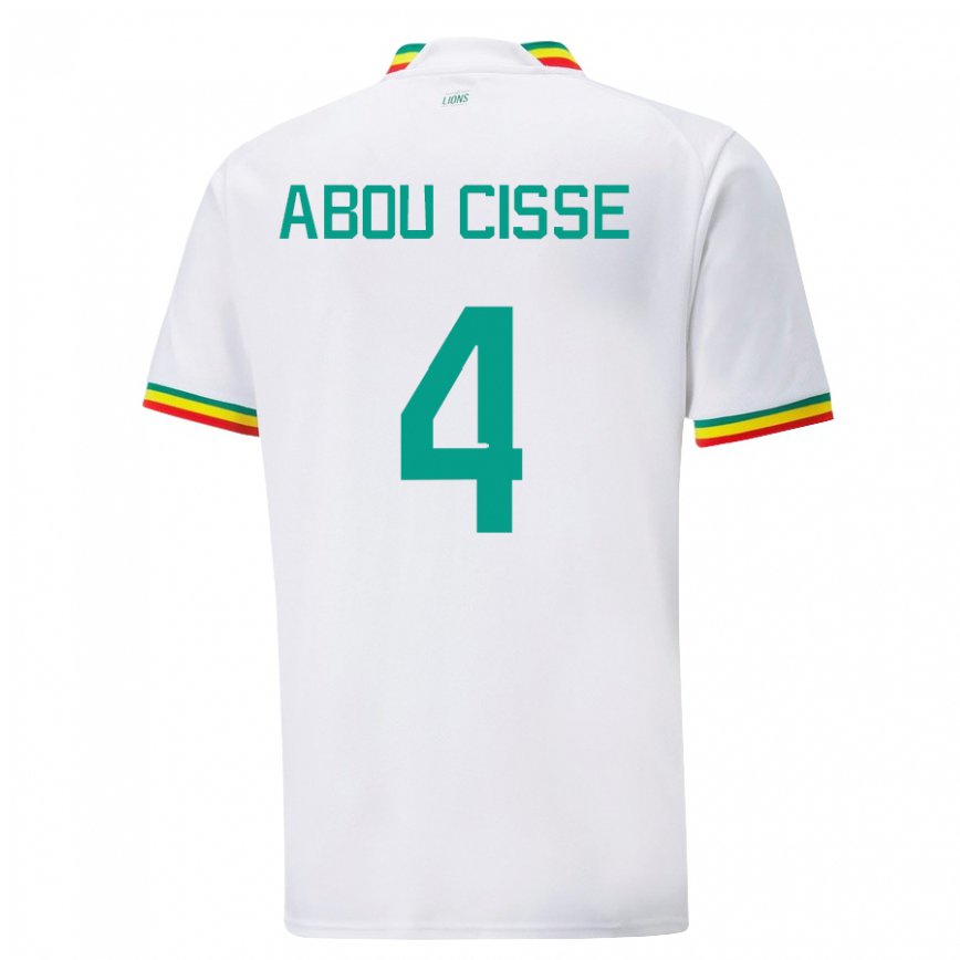 Niño Camiseta Senegal Pape Abou Cisse #4 Blanco 1ª Equipación 22-24 Argentina