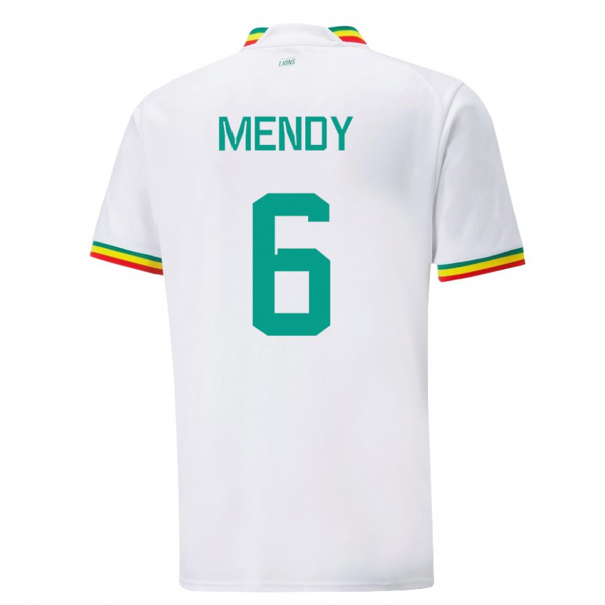 Niño Camiseta Senegal Nampalys Mendy #6 Blanco 1ª Equipación 22-24 Argentina