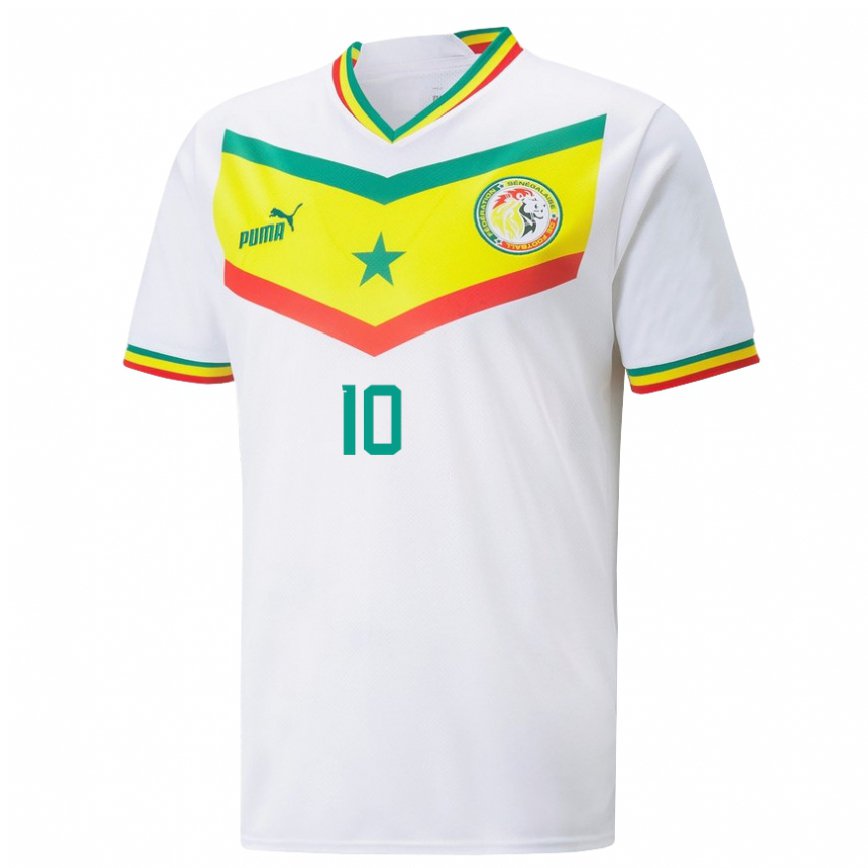 Niño Camiseta Senegal Sadio Mane #10 Blanco 1ª Equipación 22-24 Argentina