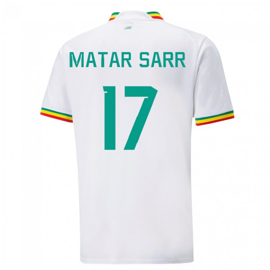 Niño Camiseta Senegal Pape Matar Sarr #17 Blanco 1ª Equipación 22-24 Argentina