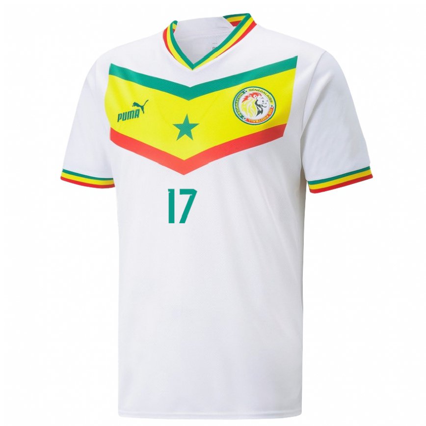 Niño Camiseta Senegal Pape Matar Sarr #17 Blanco 1ª Equipación 22-24 Argentina