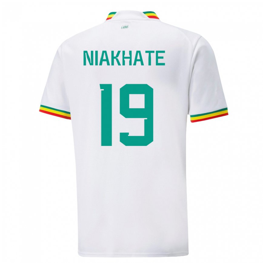 Niño Camiseta Senegal Moussa Niakhate #19 Blanco 1ª Equipación 22-24 Argentina