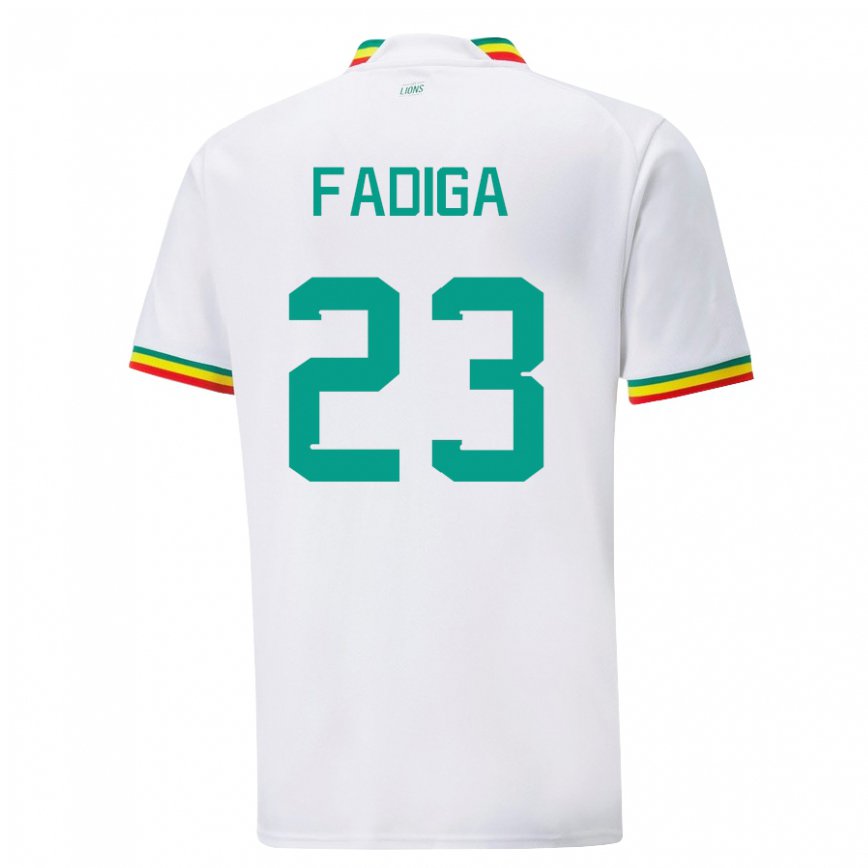 Niño Camiseta Senegal Noah Fadiga #23 Blanco 1ª Equipación 22-24 Argentina