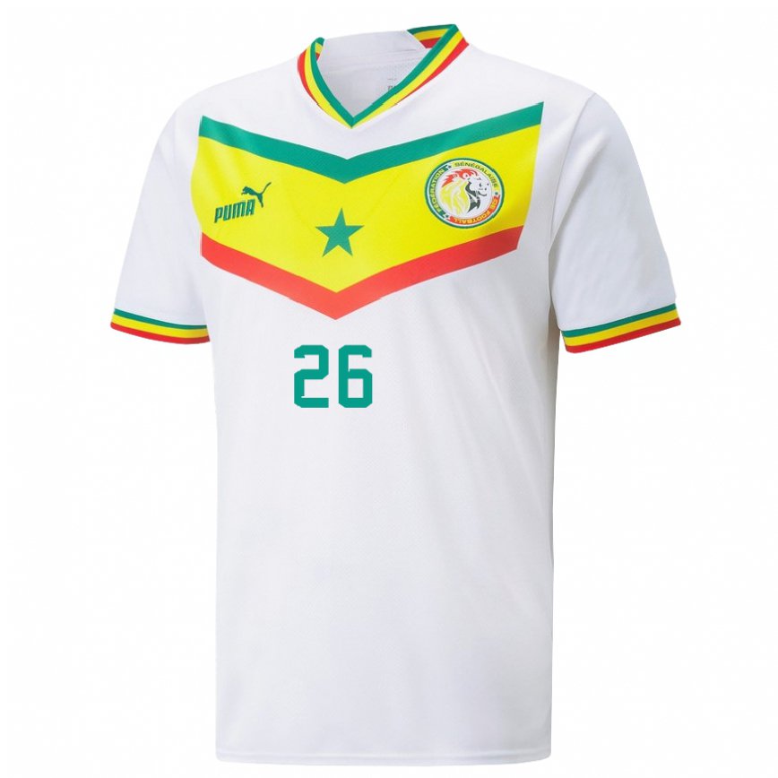 Niño Camiseta Senegal Pape Gueye #26 Blanco 1ª Equipación 22-24 Argentina