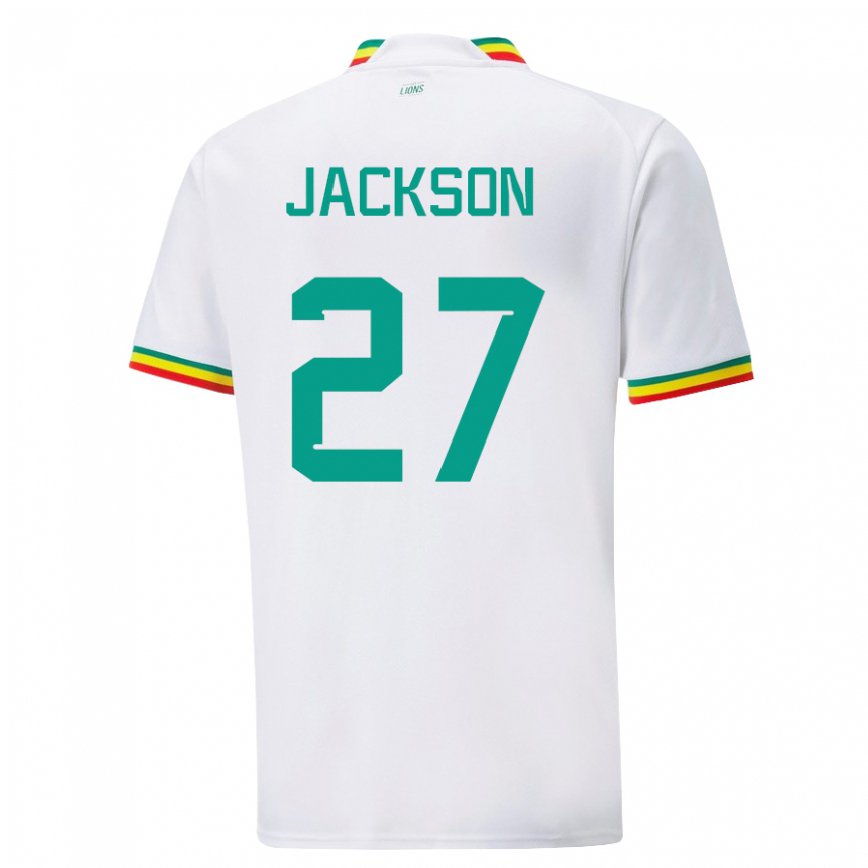 Niño Camiseta Senegal Nicolas Jackson #27 Blanco 1ª Equipación 22-24 Argentina