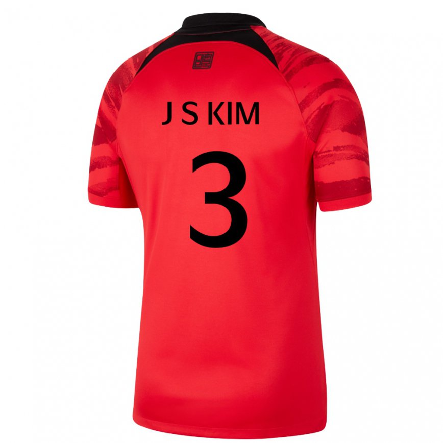 Niño Camiseta Corea Del Sur Jin-su Kim #3 Rojo Volver 1ª Equipación 22-24 Argentina