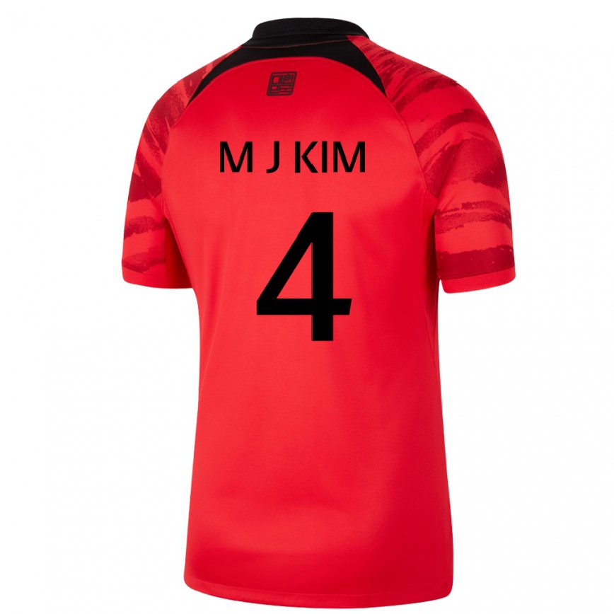 Niño Camiseta Corea Del Sur Min-jae Kim #4 Rojo Volver 1ª Equipación 22-24 Argentina